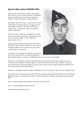 A preview of a PDF biography for Stokes, John Ridley